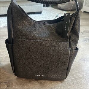 Tahari black bag brand new never used, mint condition!